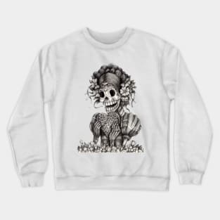 Girl skull in love day of the dead. Crewneck Sweatshirt